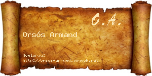 Orsós Armand névjegykártya