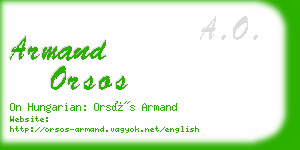 armand orsos business card